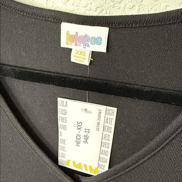 LuLaRoe Black Button-Front Babydoll Heidi Dress size xxs - Picture 4 of 7